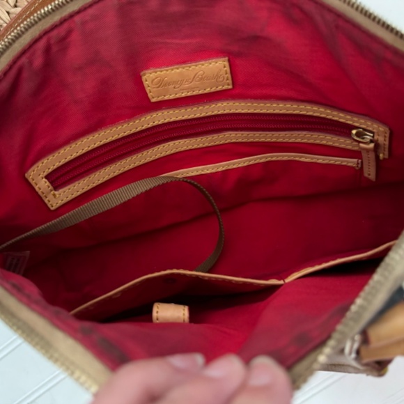 Dooney & Bourke Chevron Leather Satchel Bag Black and White Geometric - Picture 4 of 9